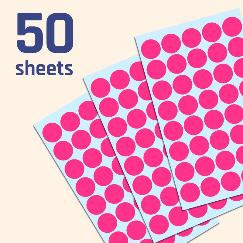 TownStix 2000 Pack, 3/4" Round Dot Stickers Circle Labels - Pink - Image 3